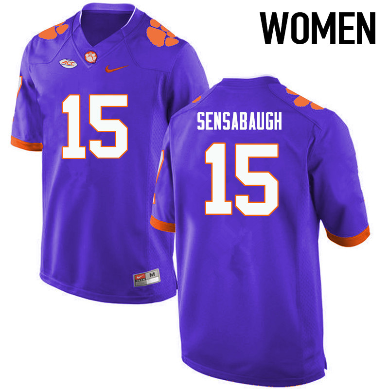 Women Clemson Tigers #15 Coty Sensabaugh College Football Jerseys-Purple